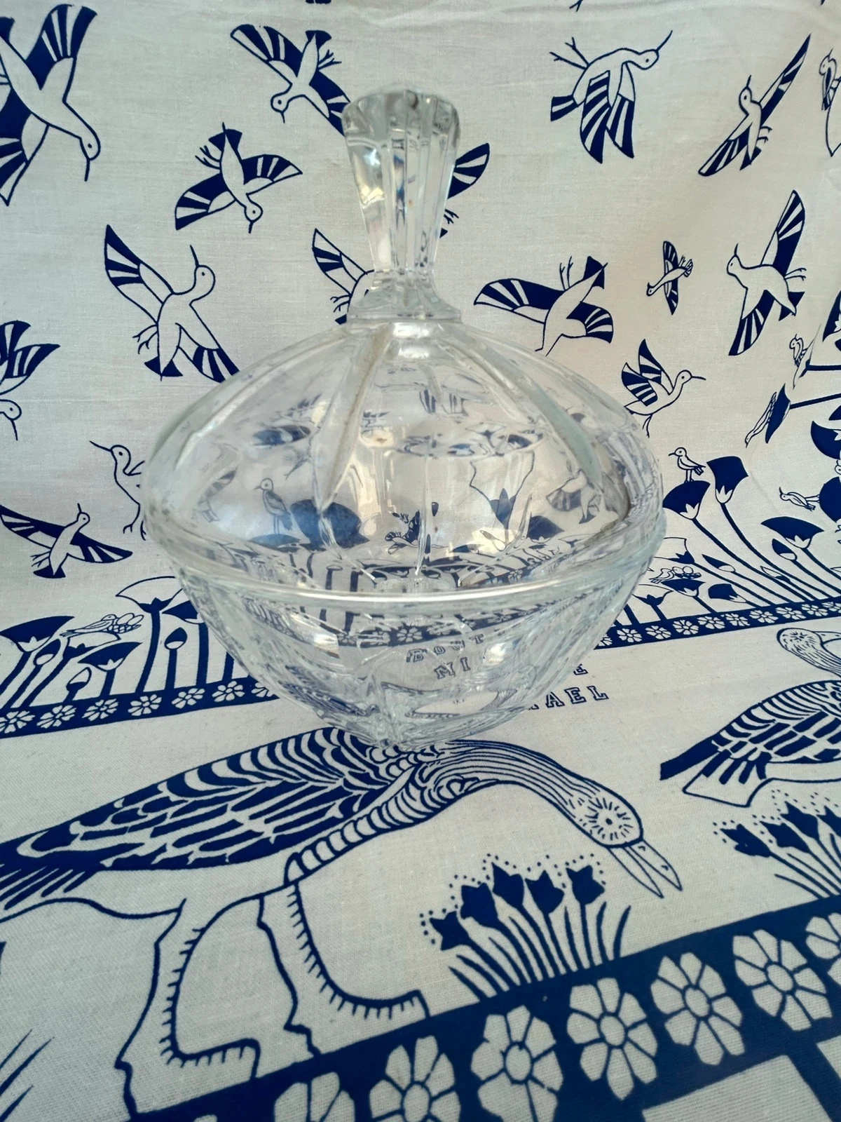 Bonbonnière com tampa de cristal d’arques 24% Pb0 - vintage – photo 3